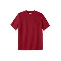 Men's Big & Tall Shrink-Less™ Piqué Pocket Crewneck by KingSize in Rich Burgundy (Size 6XL)