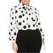 Plus Size Women's Printed Tie Neck Blouse by ELOQUII in Soft White Ground (Size 26)