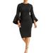 Plus Size Women's Flare Sleeve Scuba Dress by ELOQUII in Black (Size 26)