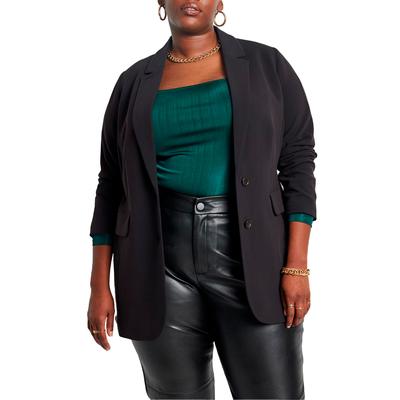 Plus Size Women's The 365 Semi Stretch Two Button Blazer by ELOQUII in Black (Size 20)