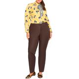 Plus Size Women's Kady Fit Double-Weave Pant by ELOQUII in Espresso Brown (Size 18)