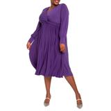 Plus Size Women's Knot Front Pleated Skirt Dress by ELOQUII in Violet Indigo (Size 16)
