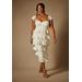 Plus Size Women's Bridal by ELOQUII Corseted Tiered Dress in Pearl (Size 24)