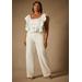 Plus Size Women's Bridal by ELOQUII High Waist Straight Leg Pant in Off White (Size 18)
