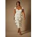 Plus Size Women's Bridal by ELOQUII Corseted Tiered Dress in Pearl (Size 18)