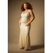 Plus Size Women's Bridal by ELOQUII Draped Sequin Gown in Off White (Size 16)