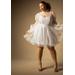 Plus Size Women's Bridal by ELOQUII Organza Ruffle Mini Dress in True White (Size 16)