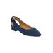 Extra Wide Width Women's The Nevelle Slip On Flat by Comfortview in Navy (Size 11 WW)