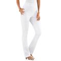 Plus Size Women's Straight-Leg Comfort Stretch Jean by Denim 24/7 in White Denim (Size 34 T)