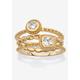 Women's .62 Tcw 18K Gold-Plated Sterling Silver Stack 3 Piece Cubic Zirconia Ring Set by PalmBeach Jewelry in Gold (Size 6)