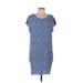 Comptoir des Cotonniers Casual Dress - Shift Scoop Neck Short sleeves: Blue Dresses - Women's Size Large