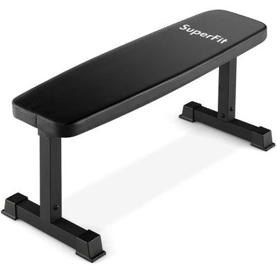 Costway Flat Weight Bench 660 LBS Heavy Duty Strength Training Bench-Black