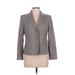 Kasper Blazer Jacket: Short Gray Print Jackets & Outerwear - Women's Size 8 Petite