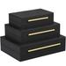 Everly Quinn Milarae Modern Decorative Box Leather in Brown/Yellow | 3.9 H x 14 W x 10 D in | Wayfair 3440B09CF3184766893DEB789C0C7334