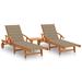 vidaXL Patio Lounge Chair Sunbed Sunlounger with Cushion Solid Acacia Wood