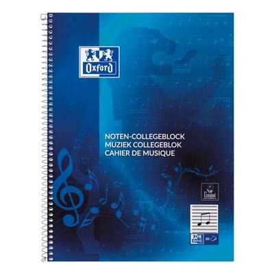 Oxford Collegeblock A4+ Notenlinien 50 Blatt blau Image
