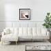 Tufted Upholstered Sectional Sofa with Ottoman, Adjustable Backrest Couch Sofa Bed with Nailhead Trim & Tufted Cushion