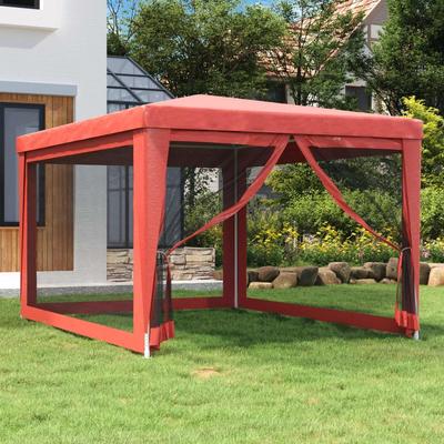 vidaXL Party Tent Outdoor Canopy Tent Gazebo Marquee with 4 Mesh Sidewalls