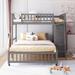Wooden Twin Over Full L-Shaped Bunk Bed Wheels
