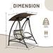 2-Seat / 3-Seat Outdoor Patio Porch Swing, Steel Frame Swing Chair with Adjustable Canopy