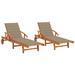 vidaXL Patio Lounge Chair Sunbed Sunlounger with Cushion Solid Acacia Wood