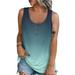 BallsFHK Women Summer Sleeveless Casual Printed O-Neck T-Shirt Tops Blouse Women s Sleeveless Tops