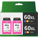 Compatible 60XL 60 XL Color High Yield Ink Cartridge Replacement for HP Photosmart C4680 D110 Deskjet D2680 F2430 F4210 Printer Printer - 2 Pack