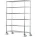 14 Deep x 72 Wide x 69 High 6 Tier Gray Wire Shelf Truck with 800 lb Capacity