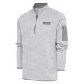 Men's Antigua Heather Gray Fort Myers Mighty Mussels Fortune Quarter-Zip Pullover Jacket