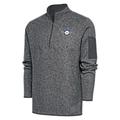 Men's Antigua Heather Charcoal Las Vegas Aviators Fortune Quarter-Zip Pullover Jacket