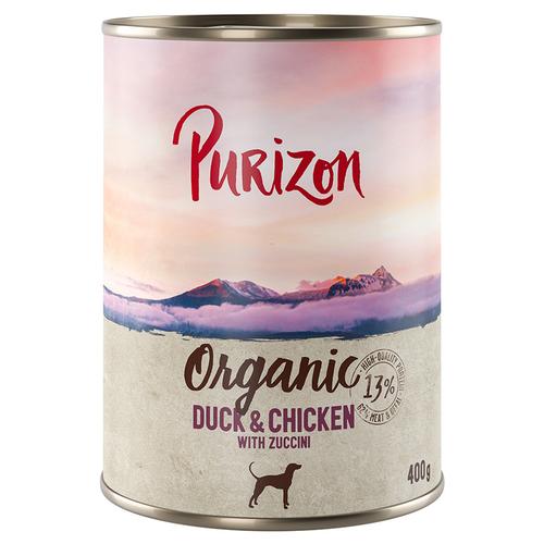 24x 400g Ente und Huhn mit Zucchini Purizon Organic Hundefutter nass