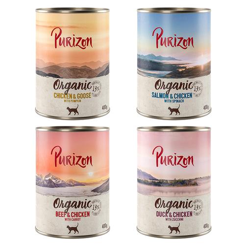 24x 400g Mixpaket Purizon Organic Katzenfutter nass