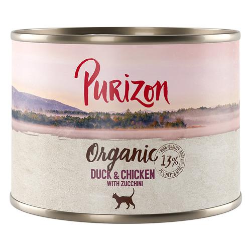 24x 200g Ente und Huhn mit Zucchini Purizon Organic Katzenfutter nass