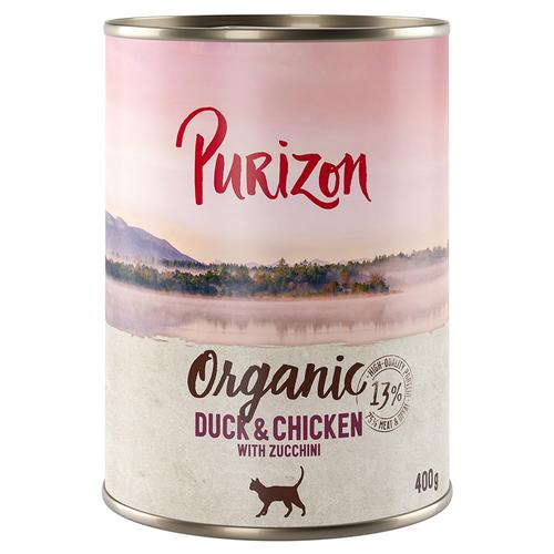 12x 400g Ente und Huhn mit Zucchini Purizon Organic Katzenfutter nass