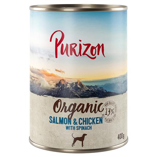 6x 400g Lachs und Huhn mit Spinat Purizon Organic Hundefutter nass