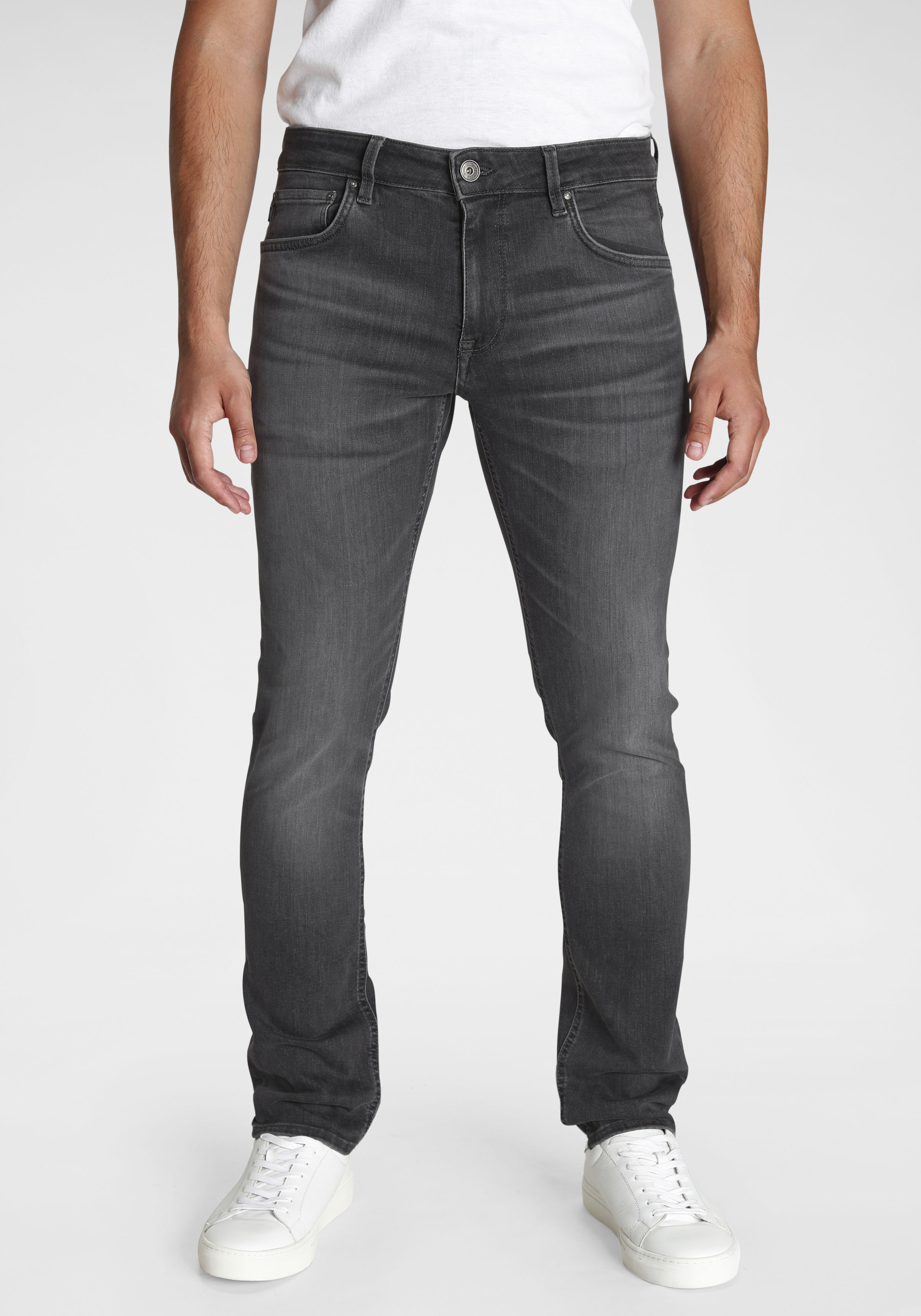 5-Pocket-Jeans JOOP JEANS "Stephen", Herren, Gr. 33, Länge 34, grau (pastel grau), Jeans, Obermaterial: 82% Baumwolle, 16% Polyester, 2% Elasthan, slim fit lang, Jeans 5-Pocket-Jeans