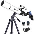 Telescopes for Adults Astronomy, 80mm Aperture 600mm Refractor Telescope for Kids & Beginners, Compact and Portable Travel Telescopio with Backpack