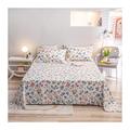 Flat Sheet Only, Flat Top Sheet Cotton Premium Geometric Striped Floral Print 1-Piece Soft Bedding Flat Sheet for Single/Twin Full/Double Queen Size Bed (Color : BA, Size : 160x230cm+48x74cm x2)