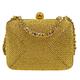 CHANEL 1998 Woven Evening Bag Gold 63979