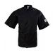 Chef Revival J109BK-M Chef's Jacket w/ Short Sleeves - Poly/Cotton, Black, Medium