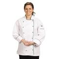 Chef Revival LJ044-XL Ladies Poly Cotton Brigade Chef Jacket, X-Large, Black Piping, White