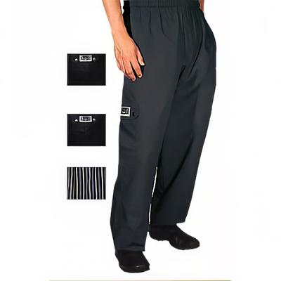 Chef Revival P024BK-4X Poly Cotton Cargo Chef Pants, 4X, Black