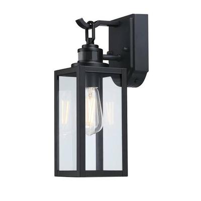 Westinghouse 612268 - 1 Light Matte Black Clear Glass Motion Activated Outdoor Wall Light Fixture (Victoria Wall Fixture with Motion Sensor, Matte Black Finish (6122600))