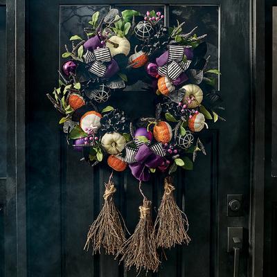 Bewitched Broomstick Wreath - Grandin Road