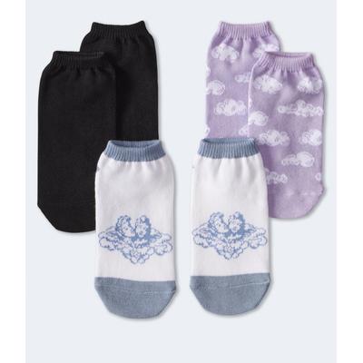 Aeropostale Womens' Angel Clouds Ankle Sock 3-Pack - Blue - Size One Size - Cotton