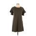 1.State Casual Dress - Shift Crew Neck Short sleeves: Green Print Dresses - Women's Size Medium