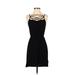BCBGeneration Casual Dress - Mini Crew Neck Sleeveless: Black Print Dresses - Women's Size Small