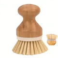 Mini brosse à l'hypothèse ronde en bambou brosses à récurer pour vaisselle livres en bois de