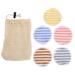 5PCS Discharge Makeup Pad with Drawstring Bag Makeup Remover Pad Double-sided Printed Cleaning Pads Reuseble Facial Cleaning Pads for Women Use Style 2