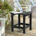 SANLUCE Black Plastic Outdoor Side Table Patio Adirondack Square End Table Weather Resistant